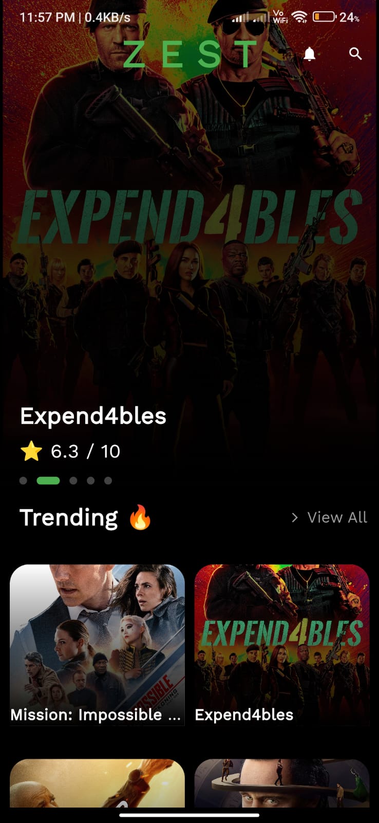 ZEST Movie Streaming App